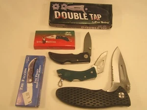 (3) POCKET KNIVES Frost Cutlery FALCON Whitetail DOUBLE TAP [Z36a] - Picture 1 of 2