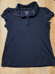 CAT & JACK Top Girls Size M (8) Navy School Uniform Polo Shirt Short Sleeve - Picture 1 of 3