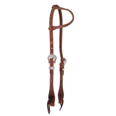 7044 Circle Y Rosewood Slide Ear Headstall with Dots NEW - Image 1 of 3
