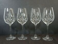Lenox Hearty Crystal Balloon Wine Glasses Etched Swirl Set of 4