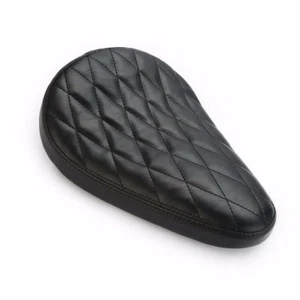 Black Diamond Motorbike Leather SOLO Seat Bobber XL Old School Vintage CB Retro - Picture 1 of 4