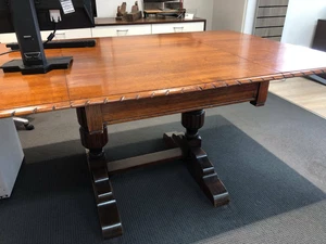 Jacobean Carved Oak Drawerleaf Dining Table - Picture 1 of 7