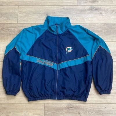 Chaqueta cortavientos vintage Miami Dolphins para hombre XL Foto 1 de 4