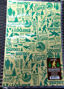 New! Bigfoot theme Gift Wrap 2 sheets per pack 20"x30" - good for any occasion !