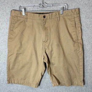Volcom Mens Shorts Casual Chino Khaki Flat Front Size 32 - Picture 1 of 10
