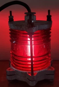 Vtg Nautical Salvage Channel Marker Lantern Maritime Red Signal Beacon WORKS! - Picture 1 of 8
