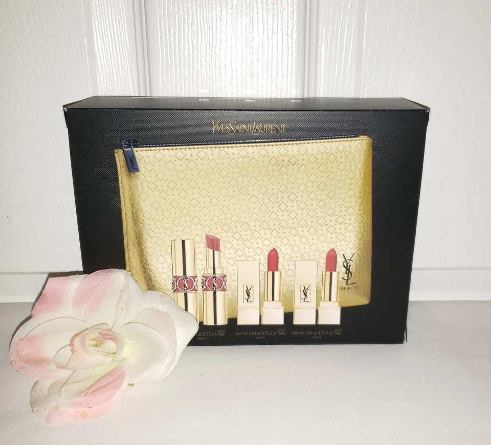 Yves Saint Laurent YSL Iconos Labiales Trío 4 piezas Juego de Regalo de Vacaciones Limitado Foto 1 de 1