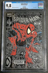 Spiderman #1 Silver Edition Super Blue Lizard Error Variant CGC 9.8 1243245007 - Picture 1 of 6