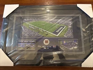 Baltimore Ravens Framed 29/500 Stadium Panoramic Game Used Football Framed - Picture 1 of 8