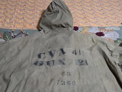   Segunda Guerra Mundial Marina de los Estados Unidos USN Pullover Con Capucha Cubierta de Lluvia Parka Chaqueta Estampada XL Foto 1 de 4