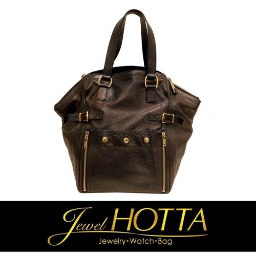 SAINT LAURENT (YSL) Borsa tote YVES SAINT LAURENT Rive Gauche Downtown borsa a mano in pelle dal Giappone