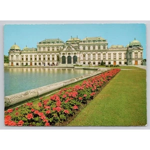 Postal de recuerdo de viaje vintage del Palacio Belvedere de Viena Austria - Imagen 1 de 2