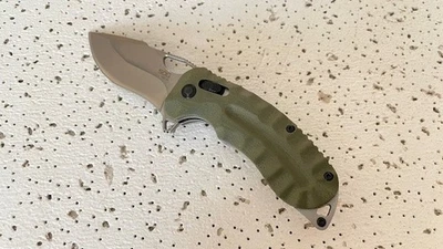 SOG KIKU XR Folding Pocket Knife CTS XHP Plain Blade Green Handle- - - Image 1 of 4