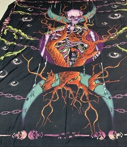 Halloween Cloth Wall Hanging Skelton Eyeballs Skulls 51" x 59" Horror Party - Picture 1 of 6