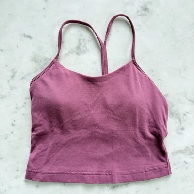 Sujetador sin mangas LULULEMON Power Pose espalda deportiva talla 4 rosa recortado Foto 1 de 4