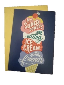 Super Powers IceCream and Friends Greeting Card TXA36 - Picture 1 of 3