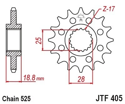 JT Front Sprocket 19T #JTF405.19 BMW F 800 R 2009-2018 - Изображение 1 из 1