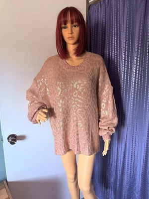 Suéter JODIFL Metálico Dorado Leopardo Polvoriento Rubor Talla Única Se Adapta a la mayoría Foto 1 de 4