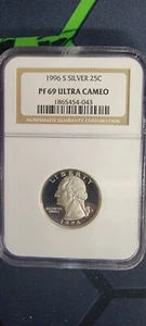 1996-S Silver Washington Quarter - NGC PF69 Ultra Cameo - Picture 1 of 3