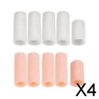 2 4Pack 10Pcs Silicone Gel Toe Finger Caps Covers Sleeves Tubes White And Skin