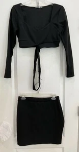 Lasha BooHoo Night 2 Piece Nightclub Party Outfit Size 10 Black Sexy New 145 - Picture 1 of 8
