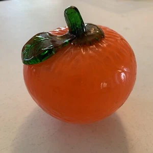 Vidrio Artístico Soplado a Mano Naranja Estilo Murano Fruta Decoración del Hogar Talla Real - Imagen 1 de 3