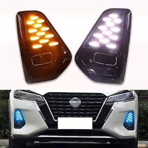For NISSAN KICKS 2021-2022 LED Daytime Running Lights Front Bumper Fog Lamp - Foto 1 di 5