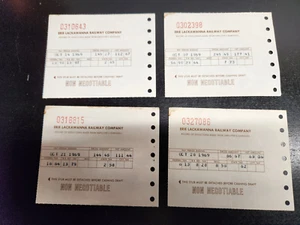 Set di 4 Paystub della compagnia ferroviaria Erie Lackawanna - Foto 1 di 5