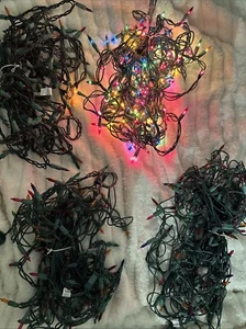 4 Holiday 100 Multicolor Mini LED Green String Lights Lot Christmas Tree 25' - Picture 1 of 9