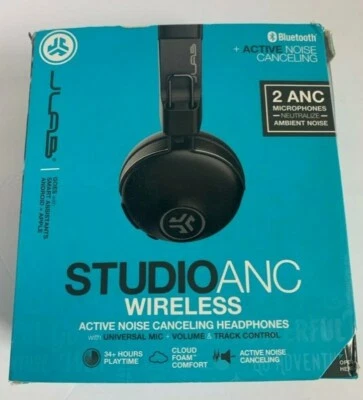 JLab Audio - Studio ANC Wireless Bluetooth On-Ear Headphones - Black New/Opened  - Image 1 of 4
