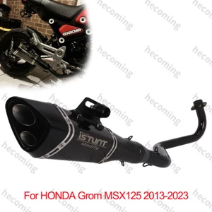 Full Motorcycle Exhaust System For Honda Grom Msx125 2013-2022 Loud Dual Tube - Picture 1 of 7