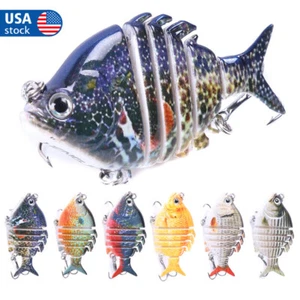 6pcs/set 2.5'' Jointed Fishing Lures Swimbait Bait Hooks Crankbait 6-Segment USA - Picture 1 of 10