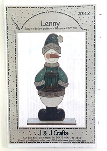 J&J Crafts Wood Craft Pattern #512 LENNY SNOWMAN 32" Tall w/ Lighted Lantern - Picture 1 of 2