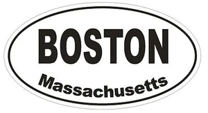 Boston Massachusetts Oval Bumper Sticker or Helmet Sticker D1376 Euro Oval - Picture 1 of 1