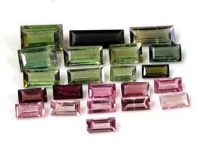 Natural AAA Multi Tourmaline Baguette Cut Gemstone 22 Pcs Lot  8.30 Cts - Picture 1 of 8