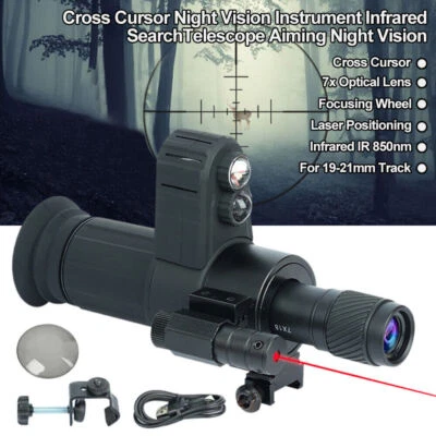 850nm IR visione notturna monoculare cross cursore telescopio infrarosso 7X croce - Immagine 1 di 4