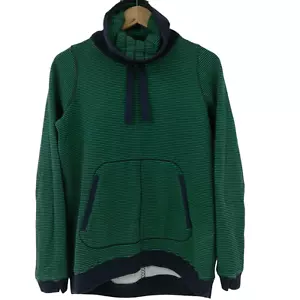 Lululemon Avenue Pullover Sweatshirt Gr. 6? Wasserfallausschnitt Tasche grün blau gestreift - Bild 1 von 11