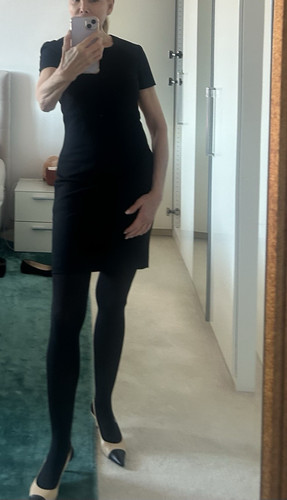 Abito VERSACE Astuccio Tg 36 Nero Dettagli Spalle in Seta Top Look