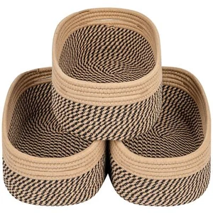 Cube Shelf Closet Storage Baskets Bins Set 3 Woven Basket For Organizing/storage - Picture 1 of 8