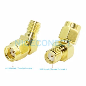 1x SMA Female Jack to RP-SMA Male Plug 45 Degree 135 Angle Adapter Connector FPV - Picture 1 of 6