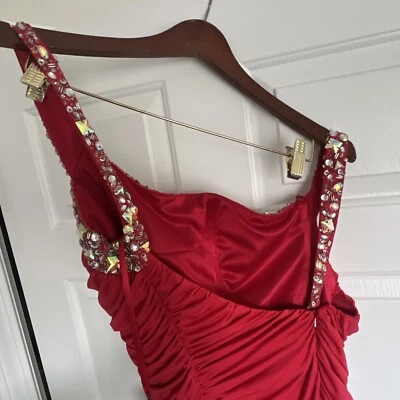 Night Moves Prom Dress Formal Evening Gown Style Red Size 10 Sequins Orig 449.00 - Image 1 of 4