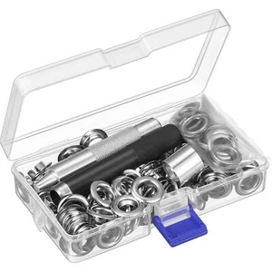 100 Sets 1/2 Inch Grommet Kit Metal Eyelets with Tools for Fabric Tarps Curtains - Picture 1 of 8