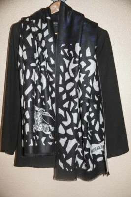 Burberry PRORSUM Bufanda Mantón Envoltura Reversible Lana Cachemira Extra Grande Foto 1 de 4