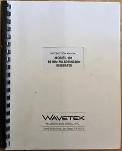 Wavetek Model 191 20 MHz Pulse/Function Generator Instruction Manual - Picture 1 of 5