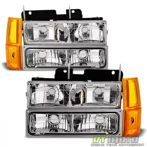 1994-1998 GMC Sierra C/K Pickup Suburban Yukon Headlights+Bumper+Corne Lights - Picture 1 of 11