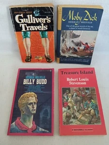 Swift Gulliver's Travels Melville Moby Dick Billy Budd Stevenson Treasure Island - Foto 1 di 11