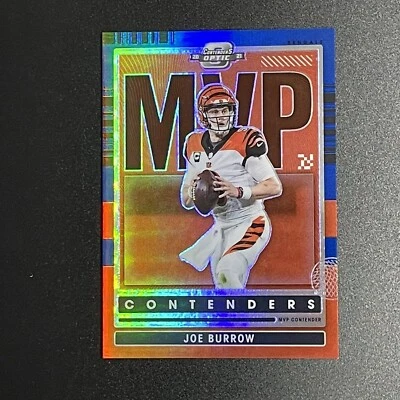 2021 Contenders Optic Blue Prizm MVP Contender Joe Burrow Bengals #07/99 - Image 1 of 2