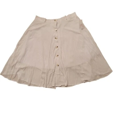 Falda midi con botones New Directions blanca calce curvilíneo 2X verano crucero playa Foto 1 de 4