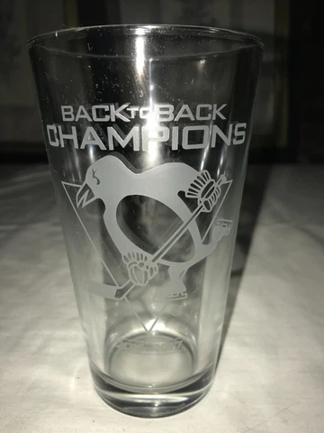 PITTSBURGH PENGUINS 2016-2017 Back to STANLEY CUP CHAMPIONS 16oz Beer Pint Glass Cover