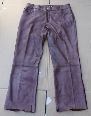 DOLCE & GABBANA BROWN LEATHER RAYON & COTTON PANTS MENS SIZE 40/54 MADE IN ITALY - Image 1 of 4